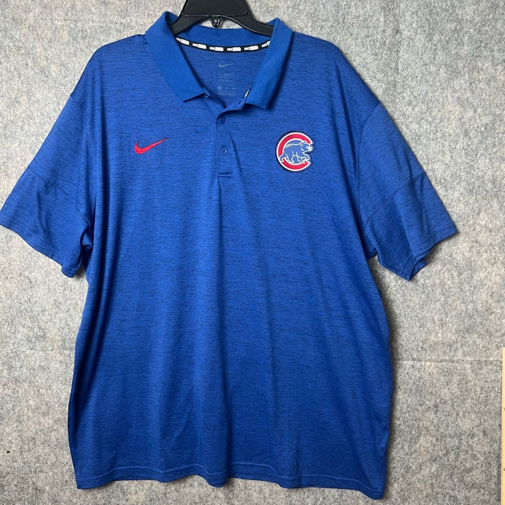 Nike Dri Fit  Men 3XL Genuine Merchandise Royal Blue‎ Chicago Cubs Polo shirt